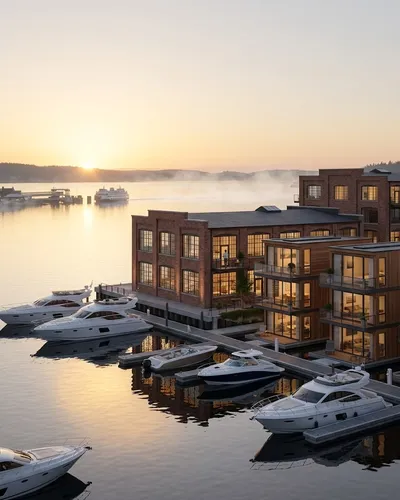 Waterfront rows in Old Harbor Landing